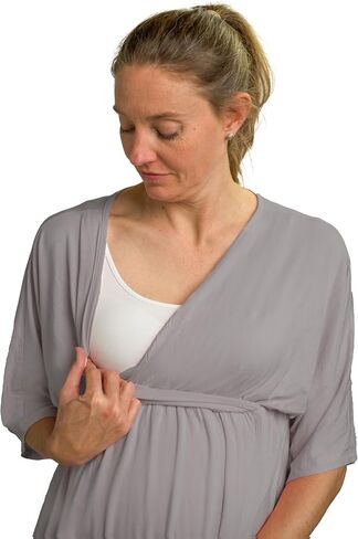 Women Maternity Shirt with Elastic Waist Classic Side Opening Design for Easy Breastfeeding in Saudi Arabia