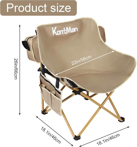 Outdoor Folding Chairs for Adults Set of 2 Lightweight Compact Camping Chair KontMan Best Ultralight Camping Chair Heavy Duty 265 lbs (2 Pack) in Kuwait