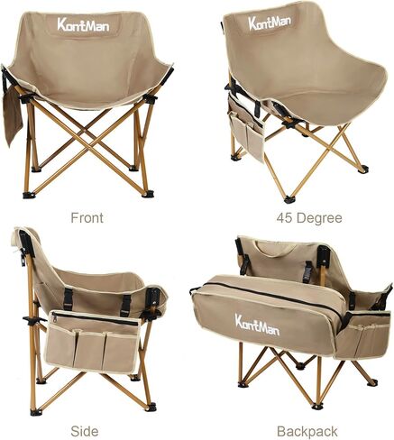 Outdoor Folding Chairs for Adults Set of 2 Lightweight Compact Camping Chair KontMan Best Ultralight Camping Chair Heavy Duty 265 lbs (2 Pack) in Kuwait