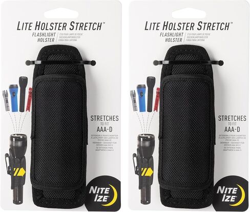 Nite Ize Lite Holster Stretch Flashlight Holster - Belt Clip Flashlight Holder - Soft Hip Clip for Convenient Tactical Flashlight Use - 2 Count (2 Pack) in Saudi Arabia