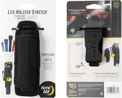 Nite Ize Lite Holster Stretch Flashlight Holster - Belt Clip Flashlight Holder - Soft Hip Clip for Convenient Tactical Flashlight Use - 2 Count (2 Pack) in Saudi Arabia