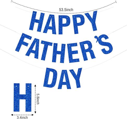 Happy Father's Day Glitter Black Banner Bunting Banner for Dad Father's Party Decorations Backdrop Garland for Father's Day (Black) in Saudi Arabia
