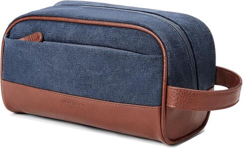Vorspack Travel Toiletry Bag - Canvas Toiletry Bag for Men Water Resistant Skincare Bag Dopp Kit for Bathroom Toiletries Accessories Gifts - Black in Saudi Arabia