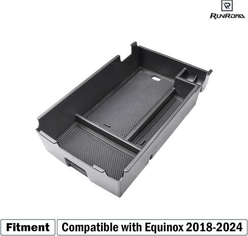 صينية تنظيم وحدة التحكم المركزية متوافقة مع ملحقات Chevy Equinox 2018 2019 2020 2021 2022 2023 2024، صينية إدراج مسند الذراع وصندوق تخزين ثانوي للعملات المعدنية، أسود in Kuwait