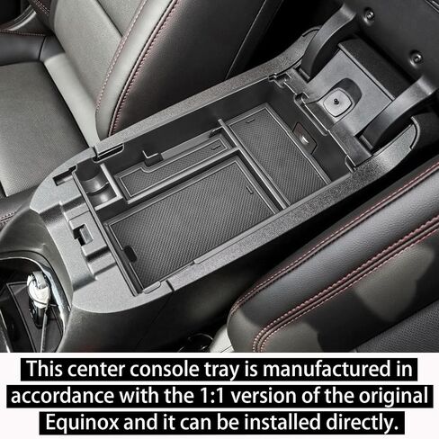 صينية تنظيم وحدة التحكم المركزية متوافقة مع ملحقات Chevy Equinox 2018 2019 2020 2021 2022 2023 2024، صينية إدراج مسند الذراع وصندوق تخزين ثانوي للعملات المعدنية، أسود in Kuwait