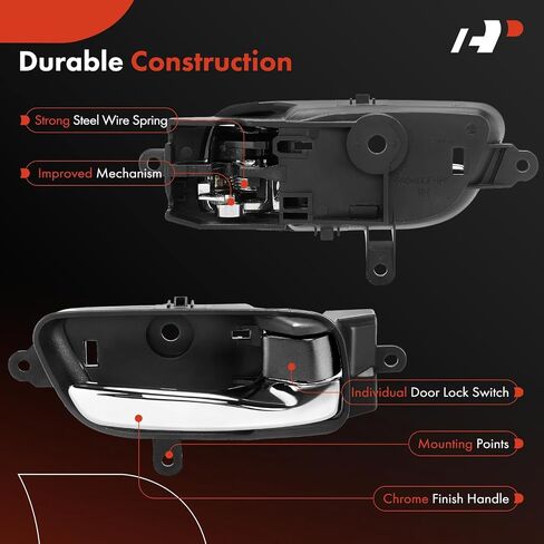 A-Premium - Interior Door Handle - Front or Rear Left Driver Side - Compatible with Nissan Models - Altima, Pathfinder, Armada, Maxima, Murano, Titan - Textured Black - Replace 80671-3TA0D 80671-3TA0A in Saudi Arabia