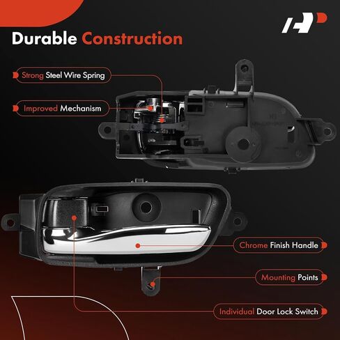 A-Premium - Interior Door Handle - Front or Rear Left Driver Side - Compatible with Nissan Models - Altima, Pathfinder, Armada, Maxima, Murano, Titan - Textured Black - Replace 80671-3TA0D 80671-3TA0A in Saudi Arabia