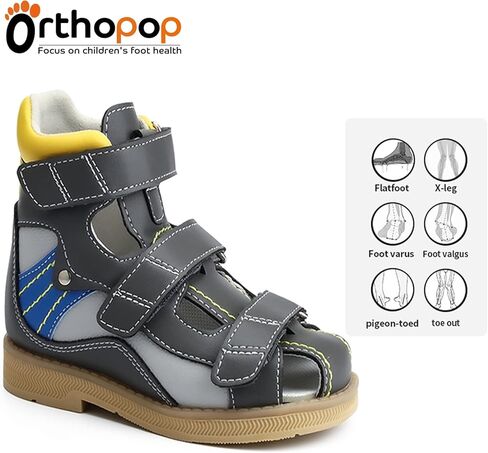 صنادل لتقويم العظام للأطفال الصغار مع دعم للقوس والكاحل، أحذية تصحيحية جلدية للأطفال in Kuwait