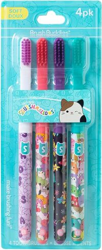 Brush Buddies Squishmallows Assorted Manual Toothbrushes, Soft Toothbrushes, Toothbrushes for Kids and Adults, 4PK in Saudi Arabia