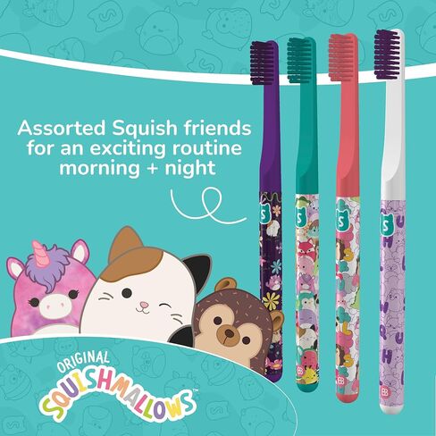 Brush Buddies Squishmallows Assorted Manual Toothbrushes, Soft Toothbrushes, Toothbrushes for Kids and Adults, 4PK in Saudi Arabia