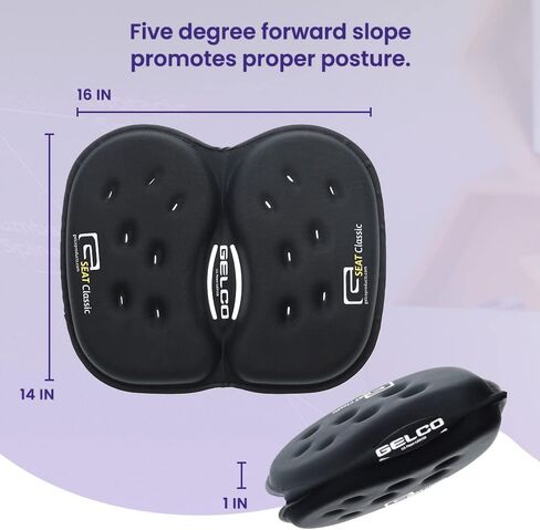 GSeat CLASSIC Gel and Foam Seat Cushion (Gray) - Chair, Car, Office, Commute, Airplane, Wheelchair, Sciatica, Coccyx/Tailbone & Chronic Back Pain Relief - Ergonomic Comfort - Long Lasting in Saudi Arabia