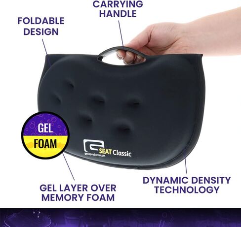 GSeat CLASSIC Gel and Foam Seat Cushion (Gray) - Chair, Car, Office, Commute, Airplane, Wheelchair, Sciatica, Coccyx/Tailbone & Chronic Back Pain Relief - Ergonomic Comfort - Long Lasting in Saudi Arabia