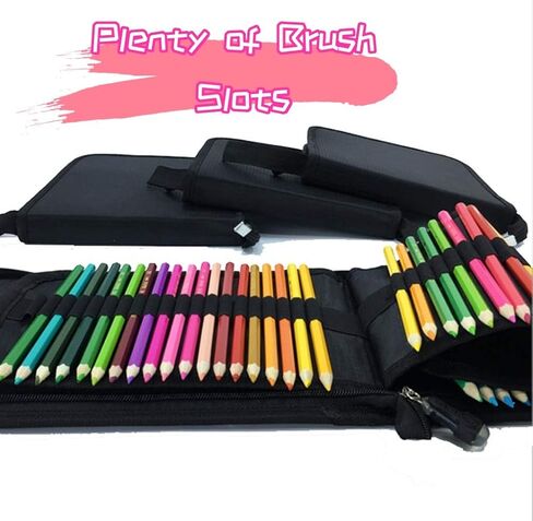 U-N Kikeep Artist Paint Brush Bag Holder Canvas Pouch Case Paint Brush Storage for Acrylic Oil Watercolor Gouache Artist Paint Brush Canvas Holder (16 Slots Army Green) in Saudi Arabia