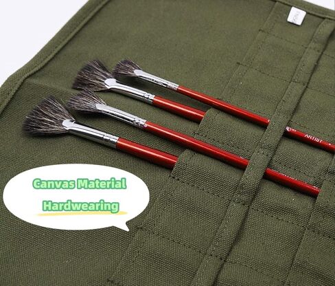 حامل حقيبة فرشاة طلاء الفنان من KIKEEP حقيبة قماشية لتخزين فرشاة الطلاء لزيت الأكريليك والألوان المائية الغواش حامل قماش لفرشاة الطلاء (36 فتحة سوداء) in Kuwait