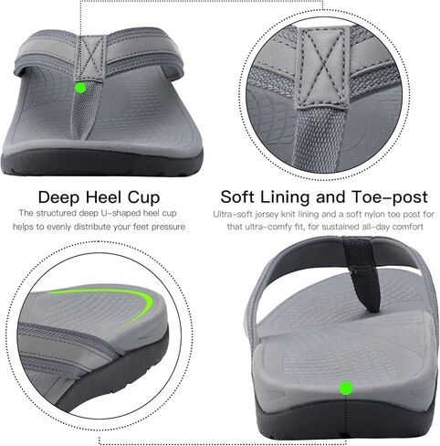 شباشب لتقويم العظام للرجال، صنادل داعمة للقوس العالي لعلاج التهاب اللفافة الأخمصية وتخفيف آلام الكعب المسطح، وتبطين ومقاوم للانزلاق، صندل شاطئ مريح للمشي عند أصابع القدم in Kuwait