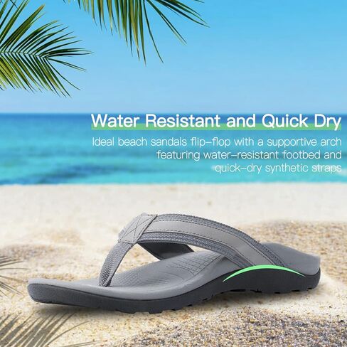 شباشب لتقويم العظام للرجال، صنادل داعمة للقوس العالي لعلاج التهاب اللفافة الأخمصية وتخفيف آلام الكعب المسطح، وتبطين ومقاوم للانزلاق، صندل شاطئ مريح للمشي عند أصابع القدم in Kuwait