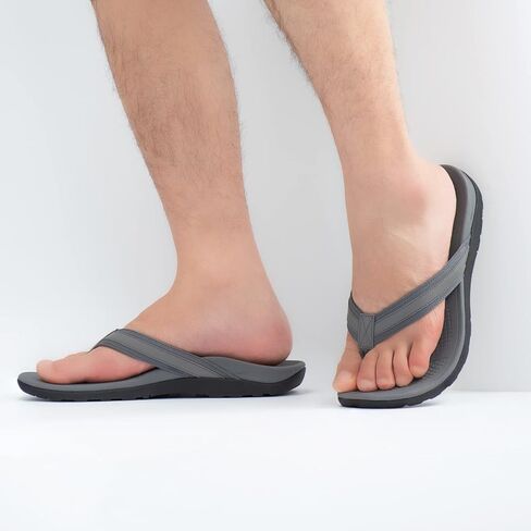 شباشب لتقويم العظام للرجال، صنادل داعمة للقوس العالي لعلاج التهاب اللفافة الأخمصية وتخفيف آلام الكعب المسطح، وتبطين ومقاوم للانزلاق، صندل شاطئ مريح للمشي عند أصابع القدم in Kuwait