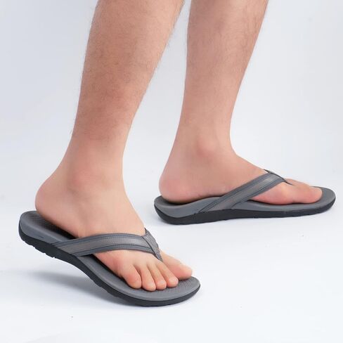 شباشب لتقويم العظام للرجال، صنادل داعمة للقوس العالي لعلاج التهاب اللفافة الأخمصية وتخفيف آلام الكعب المسطح، وتبطين ومقاوم للانزلاق، صندل شاطئ مريح للمشي عند أصابع القدم in Kuwait