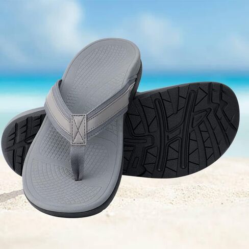 شباشب لتقويم العظام للرجال، صنادل داعمة للقوس العالي لعلاج التهاب اللفافة الأخمصية وتخفيف آلام الكعب المسطح، وتبطين ومقاوم للانزلاق، صندل شاطئ مريح للمشي عند أصابع القدم in Kuwait