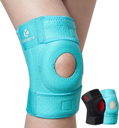 Kuangmi Knee Brace with Side Stabilizers & Patella Gel Pads,Adjustable Compression Knee Support with Meniscus Injuries,Arthritis Relief,Injury Recovery,Running,Workout,Weightlifting,Sports(Black) in Saudi Arabia