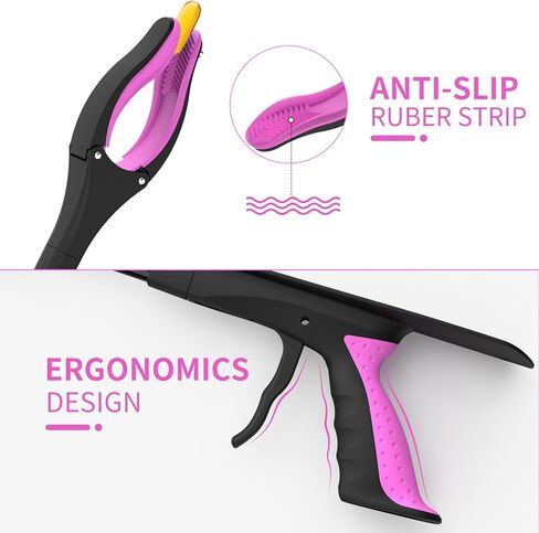 Jellas 44 Inch Reacher Grabber Tool with Shoehorn, 360° Rotating Head, Foldable Claw Grabber with Strong Grip Magnetic Tip, Reaching Assist Tool for Trash Pick Up, Litter Picker (Purple) in Kuwait