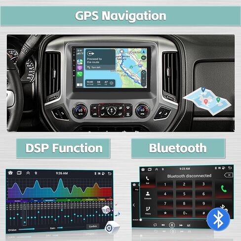 Hikity 4+64G Android 13 Stereo for Chevy Silverado/GMC Sierra 2014-2018, 10.1 Inch 1280x720 HD Touchscreen with Wireless Carplay Android Auto GPS FM WiFi Backup Camera in Saudi Arabia