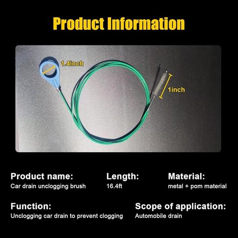 أداة تنظيف فتحة السقف التلقائي، فرشاة تصريف مرنة بطول 196 بوصة، منظفات أنابيب طويلة للسيارة، أداة تجريف رفيعة لفتحة ممسحة الزجاج الأمامي (196 بوصة) in Kuwait