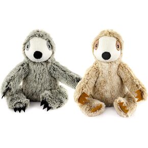 7 Inch Plush Pet Toy 2 Assorted Sloths with Squeakers