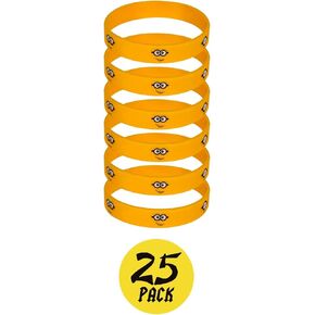 Yellow Cartoon Party Favor Supplies, Birthday Celebration Decorations Gift Despicable Theme Treat Loot Goody Bags Filler Mini 25 Pack (Bands)