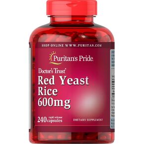 Puritan's Pride Red Yeast Rice 600 Mg, 240 Count, Red yeast rice powder, gelatin. Contains <2% of rice flour, silica, vegetable magnesium stearate