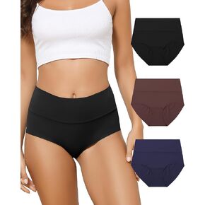 LEVAO 3 عبوات ملابس داخلية للنساء عالية الخصر بدون خياطة ملابس داخلية بيكيني للسيدات تغطية كاملة S-XXL in Kuwait