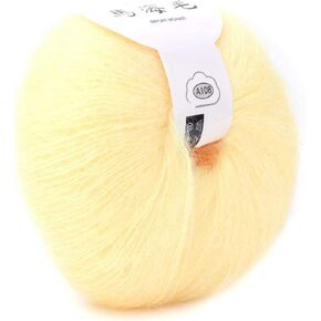 Mohair Knit Soft Angora Long Wool Yarn Hot with a Crochet Popular for DIY Weave(light yellow)
