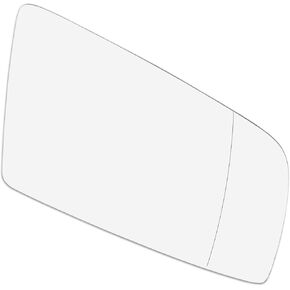 Motoforti Right Passenger Side Heated Mirror Glass Replacement,for BMW 525i 2004-2007,Real Glass,With Backing Plate,White Glass