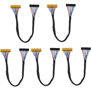 ASHATA LCD Screen LVDS Cable,5PCS 30Pin LVDS Cable 2 Channel 8-Bit Support 1280x1024 fpr 17/19inch TFT LCD Panel, LCD Screen LVDS Cable Professional Performance