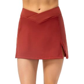 Women's Cross Waist Tennis Skirts with Pockets Shorts High Waist Athletic Golf Skorts