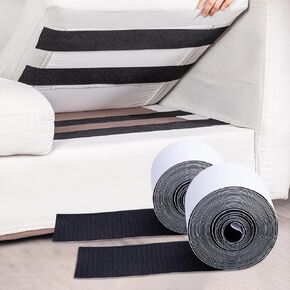 Heavy Duty Adhesive Hook and Loop Tape, 4.33"x 20 Feet Roll, Mattress Gripper, Couch Cushion Support, Cushion Grip, No Punching Wall Hanging Strips, Mattress Slide Stopper (Black)