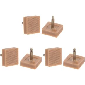 3 Pairs TPU Kitten Heel Tips Shoes Replacement Tap Caps for Women High Heels, 3mm Pin, 16mm Square Heel Repair Caps, Beige