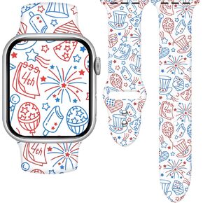 حزام ساعة TOXXU Holidays متوافق مع ساعة Apple 38 مم 40 مم 41 مم 42 مم 44 مم 45 مم 49 مم للنساء والرجال، حزام بديل مطبوع عليه عيد الميلاد المضحك الأنيق لساعة iWatch Ultra SE 9 8 7 6 5 4 3، M/L