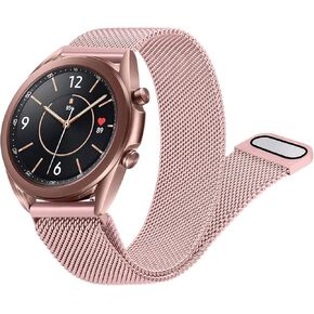 Meliya Band for Samsung Galaxy Watch 3 Bands 41mm Women Men, 20mm Stainless Steel Metal Replacement Band for Galaxy Watch 3 Bands 41mm