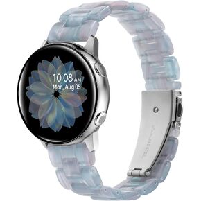 SaNgaiMEi Resin Bands Compatible with Samsung Galaxy Watch 7 FE 6 5 4 40mm 44mm/ Galaxy Watch 5 Pro 45mm/ Watch 6 4 Classic 42mm 46mm 43mm 47mm, 20mm Light Fashion Band for Galaxy Active 2/ Galaxy Watch 3