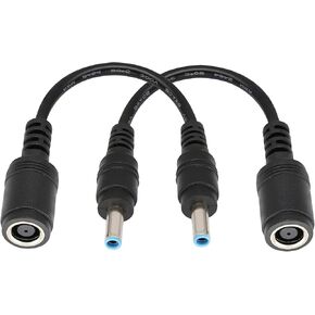Tip Laptop Power Adapter Cable DC 7.4mm x 5.0mm Female to 4.5mm x3.0mm Male Charging Connector Power Converter Cable DC Jack for HP Notebook Adapter Replacement Power Cord(15.8cm/2Pack)
