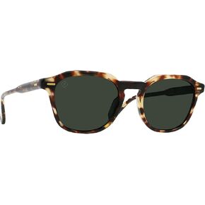 RAEN Ð Clyve Ð Mens Classic Round Sunglasses UV Protection - Tokyo Champagne/Green Polarized Lens (Size 52 MM)