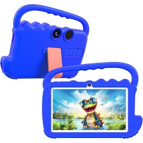 جهاز لوحي للأطفال مقاس 7 بوصة للأولاد والبنات، جهاز Android 12 جهازًا لوحيًا للأطفال، ذاكرة وصول عشوائي سعتها 4 جيجابايت وذاكرة قراءة فقط 32 جيجابايت، جهاز لوحي للأطفال الصغار مزود بتقنية WIFI وبلوتوث وشاشة IPS آمنة للعين، ومراقبة أبوية، وكاميرا مزدوجة حا