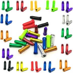 50 Pcs Aluminum Alloy Road Mountain Bicycle Brake Cable Cap End Tips Crimp Bike Brake Derailleur Shifter Cable End Caps Silver Black Multicolor 8-10 Color