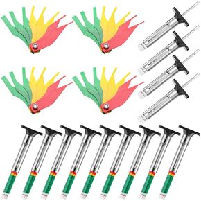 Tire Tread Depth Gauge Brake Lining Gauge Set Color Coded Tire Gauge Brake Lining Thickness Gauge Automotive Brake Pad Measure Ruler Tool (15)