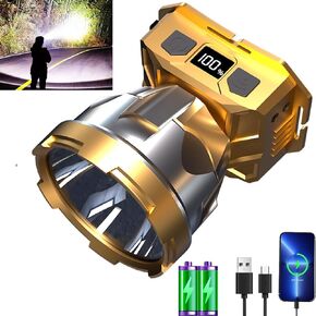 High Power Rechargeable LED Headlamp, Adult Motion Sensor Super Bright Head lamp Spotlight Flashlight Waterproof Hunting Light Forehead Headlamp for Night Fishing Night Hiking Camping Mining.