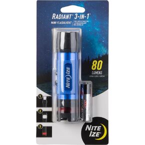 Nite Ize Radiant 3-in-1 LED Mini Flashlight - Versatile Flashlight with 80 Lumen Light - Use as Safety Light, Flashlight, or Mini Lantern - Blue