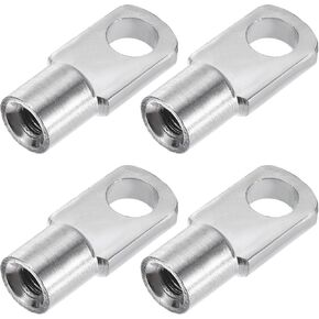 uxcell Gas Spring Strut M6x8mm Joint Fitting Female Threaded Connectors Steel Silver Tone, 4Pcs