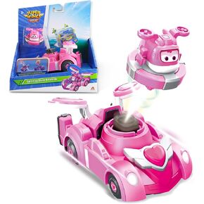 Super Wings Race Car Toys, 5 in Jett Spinning Tops and Race Car Toys for Kids, 2-in-1 Mode Vehicle Toys Cars for 3 4 5 6 7 8 Year Old Boys