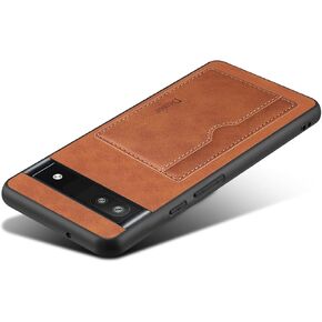 HXY for Google Pixel 6A 2022 Case, Slim PU Leather Wallet Case Credit Card Slot Holder Lightweight Protective Case with Kickstand for Google Pixel 6A 2022 (Gray)